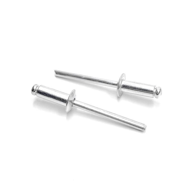 ISPINNER 100pcs 3/16" x 1/2" Aluminum Blind Rivets, 4.8 x 12.7mm Pop Rivets, Pack of 100 (Silver) - Image 1